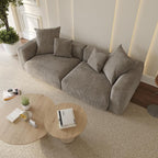 WJShome Cloud Couch Modular Sectional Sofa,102inch Corduroy Couch 2 Seater LoveSofa,Brown Convertible Sectional Sofa for Living Room, Cushion Covers Removable& Washable