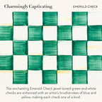 MACKENZIE-CHILDS Small Kitchen Canister, Decorative Glass Storage Jar with Lid, Green-and-White Emerald Check