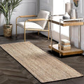 nuLOOM 2x8 Rigo Jute Hand Woven Area Rug, Natural, Solid Farmhouse Design, Natural Fiber, For Bedroom, Living Room, Dining Room, Hallway, Office, Kitchen, Entryway