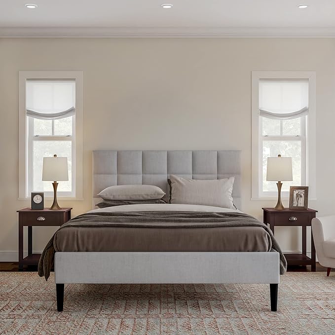 Lavish Home End Tables with Drawer - Set of 2 Sofa or Bedside Tables with Storage Shelf - Shaker Style Wooden Nightstand or Side Table Pair (Brown)