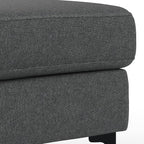 SIMPLIHOME Ava Large Rectangular Ottoman in 100% Recycled Polyester Tightly Woven Performance Fabric, Pebble Grey, 48-inches Wide, Multipurpose Table or Footrest Ottoman, Assembled, for Living Room