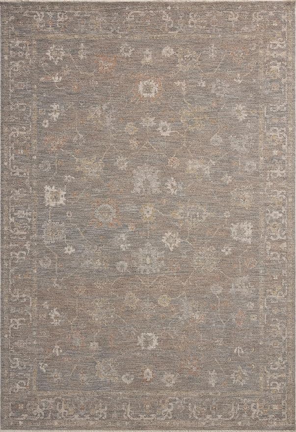 Loloi Chris Loves Julia Louisa Collection LOI-01 Stone/Multi 7'-10" x 7'-10", .38" Pile Height, Round Area Rug