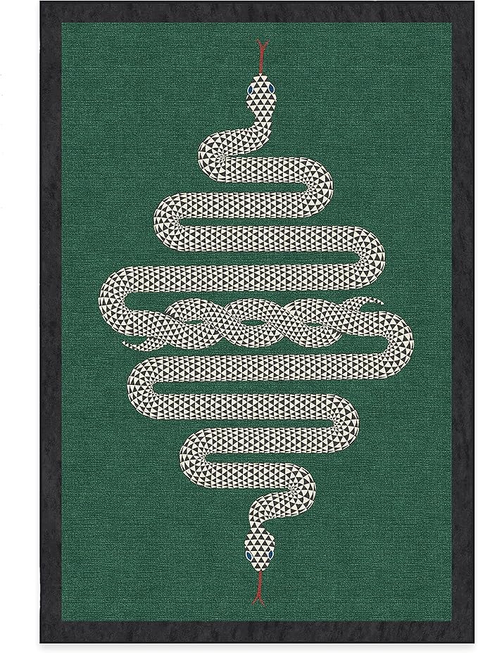 RUGGABLE x Jonathan Adler Washable Modern Area Rug – Venom Emerald 6x9, Stain-Resistant, Non-Slip – Medium Machine Washable Rugs for Living Room, Bedroom, Hallway, Entryway & Office–with Standard Pad