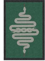 RUGGABLE x Jonathan Adler Washable Modern Area Rug – Venom Emerald 6x9, Stain-Resistant, Non-Slip – Medium Machine Washable Rugs for Living Room, Bedroom, Hallway, Entryway & Office–with Standard Pad