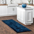 nuLOOM 2' x 8' Cozy Plush SuperiorWash Area Rug, Machine Washable, Non-Slip, Soft Fluffy Shag Carpet for Living Room Bedroom Kids Room Nursery Home Decor, Loni Navy
