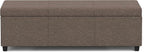 SIMPLIHOME Avalon 54 inch Wide Contemporary Rectangle Extra Large Storage Ottoman Bench in Fawn Brown Polyester Linen Fabric, Assembled, for The Living Room, Entryway and Family Room