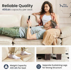 PHI VILLA Cloud Modular Couches Sets, 123.6" Long Sectional Sofa with Upholstered Deep Seat, 3-Seater Couch for Living Room Small Spaces, Chenille Corduroy Dual Fabric, Beige
