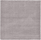 Unique Loom Solid Shag Collection Area Rug (8' Square, Cloud Gray)