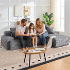 118" Modular Sectional Sofa, Cloud Sectional Couch with Deep Seat, Modern Modular Sofa with L Shaped Comfy Cloud Upholstered Boneless Couches for Living Room Bedroom, Grey