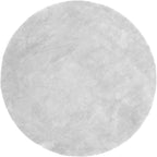 nuLOOM 4' Round Cozy Plush Area Rug, Machine Washable, Non-Slip, Soft Fluffy Shag Carpet for Living Room Bedroom Kids Room Nursery Home Decor, Loni Light Grey