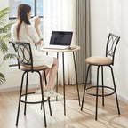 VECELO Adjustable Counter Stools, Bar Stools with 360 Degree Swivel Seat Top and Comfortable Round Seat Cushions,Steel Bistro Pub Chairs