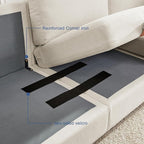 100“ L Shaped Couch with Reversible Chaise Sectional couches Sofa Corner Couches for Living Room,Apartment and Compact Spaces(Cream)