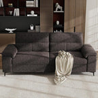 88.97" Modern Sofa Couch for Living Room, Deep Seat Sofa with 8”Cushion, Comfy 2-Seater Chenille Loveseat Sofa with Convertible Armrest, Removable Sofa Cover, High Leg (Dark Gray)