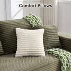 108" Boneless Couches for Living Room, Modular Sectional Sofa with Oversized Chaise, L-Shape Cloud Couch with Deep Seat, High-Density Memory Foam, No Assembly Required, Plush Corduroy Green