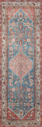 Loloi Layla Collection LAY-10 Marine/Clay 2'-6" x 7'-6" .13" Thick Runner Rug, Soft, Durable, Vintage Inspired, Distressed, Low Pile, Non-Shedding, Easy Clean, Printed, Living Room Rug