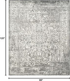 SAFAVIEH Area Rug 8x10 - Evoke Collection - Large - Grey & Ivory, Distressed Design, Non-Shedding & Easy Cleaning, Ideal for Living Room, Bedroom, Dining Space (EVK256D)