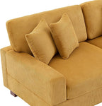 Modular Sectional Couches for Living Room, Modern Loveseat 2-Seater Sofa Couch with Ottoman, Upholstered Couches for Living Room Bedroom, Orange
