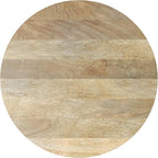 SIMPLIHOME Elmbrook Coffee Table - 34 inch Wide Solid Mango Wood Modern Industrial Round Drum Cocktail Table in Natural, Sculptural Living Room Table with Low Profile Design, Assembled