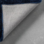 nuLOOM 4' Square Cozy Plush Area Rug, Machine Washable, Non-Slip, Soft Fluffy Shag Carpet for Living Room Bedroom Kids Room Nursery Home Decor, Loni Navy