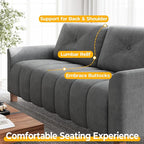 LIKIMIO Loveseat Sofa 79in, 3 Seater Couch, Modern Cloud Sofa with 23in Deep Seat with Armrest, Back Support, Easy Assembly Oversized Loveseat for Living Room, Bedroom, Office