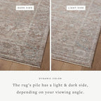 Loloi Magnolia Home by Joanna Gaines Millie Collection MIE-04 Brick/Fog 7'-10" x 7'-10", .25" Pile Height, Round Area Rug