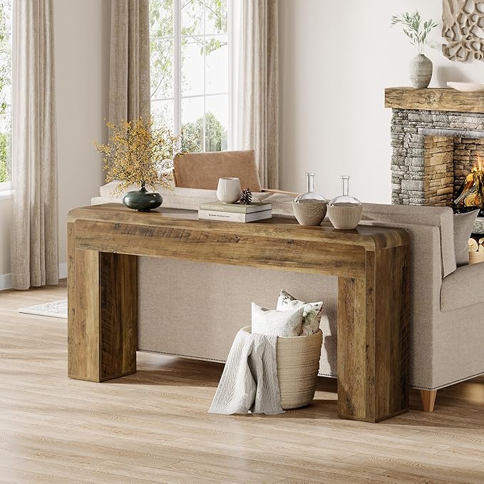 Tribesigns 70.9-Inch Extra Long Console Table, Rustic Wooden Sofa Table Behind Couch, Farmhouse Entryway Console for Living Room, Entryway, Hallway, Foyer (Brown)