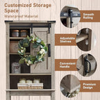 OKD Over The Toilet Storage Cabinet, Farmhouse Storage Cabinet Over Toilet with Sliding Barn Door & Adjustable Shelves, Home Space Saver for Bathroom, Living Room, Light Rustic Oak