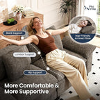 PHI VILLA Cloud Modular Couches Sets, 3 Pieces Large Sectional Sofa Set with Loveseats, 7-Seater Upholstered Couch for Living Room, Chenille Fabric, Smoky Grey