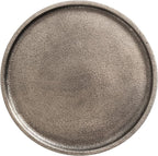 Kate and Laurel Rava Modern Metal Round Drink Table, 10 x 10 x 21, Antique Nickel, Cast Aluminum Accent Table for Use as Indoor Plant Stand or Living Room Decor Piece