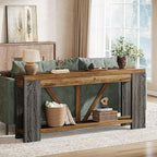 Tribesigns 70.9" Extra Long Entry Table, Farmhouse Wood Console Table with Storage, Modern Accent Sofa Table Behind Couch Foyer Tables for Entryway, Living Room, Entrance, Rustic Brwon