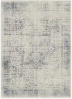 RUGGABLE Washable Vintage Area Rug – Kamran Blue Quartz 5x7, Stain-Resistant, Non-Slip – Medium Machine Washable Rugs for Living Room, Bedroom, Hallway, Entryway & Office–with Standard Pad