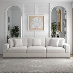 Modular Sectional Couches for Living Room, 118" Modern Upholstered 3-Seater Sofa Couche for Living Room Bedroom, Beige