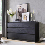 Modern 8 Drawers Dresser for Bedroom, 55" Wide Dressers & Chest of Drawers w/Curved Profile Design, Wood Mid Century Storage Dressers Organizer for Bedroom, Living Room, Black