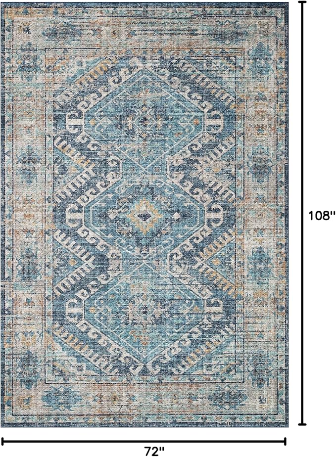 Loloi Skye Collection SKY-03 Denim/Natural 6'-0" x 9'-0" Area Rug