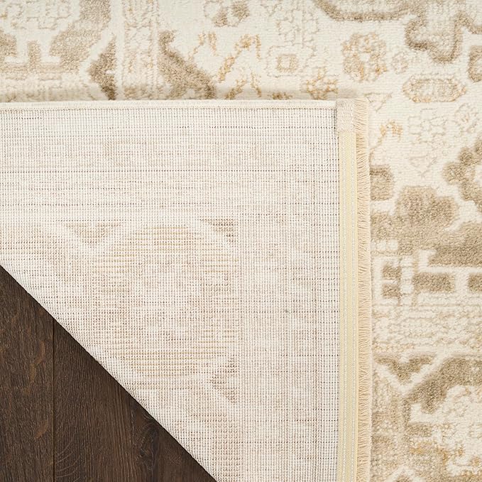 Nourison Home Pardis Ivory Beige 4' x 6' Area Rug - Easy Clean, Non Shedding, Bed Room, Living Room, Dining Room, Kitchen (4' x 6')