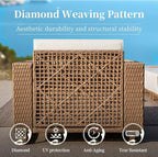 Sectional Outdoor Patio Furniture,Outdoor Rattan Wicker Sectional Sofa with 10''Ultra-Thick Cushions,All Weather Patio Conversation Set for Lawn Garden Backyard,Beige