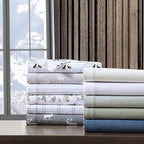 Eddie Bauer - Queen Sheets, Cotton Flannel Bedding Set, Brushed For Extra Softness, Cozy Home Decor (Dog Friends White, Queen)
