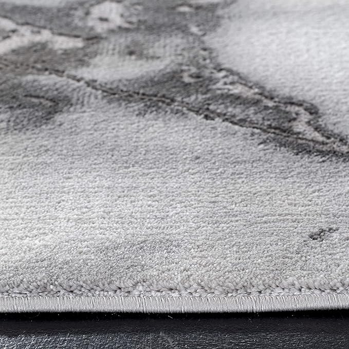 SAFAVIEH Craft Collection Area Rug - 6'7" x 9', Grey & Silver, Modern Abstract Design, Non-Shedding & Easy Care, Ideal for High Traffic Areas in Living Room, Bedroom (CFT877G)