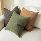 Foindtower Pack of 2 Textured Boucle Throw Pillow Covers Accent Solid Decorative Pillow Cases Cozy Woven Couch Cushion Case for Sofa Bedroom Living Room Home Decor, 20 x 20 Inch,Dark Brown