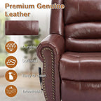 Luxlen Power Lift Recliner Chair for Elderly, Dual Motor Massage Recliner with Lumbar Heat, Heavy Duty Motion Mechanism Lift Chair with Charge Ports, Genuine Leather - Red