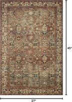 Loloi Magnolia Home by Joanna Gaines Banks Collection BAN-04 Brick/Ivory 2'-3" x 3'-9" .13" Pile Height, Machine Washable, Accent Rug