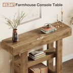 Tribesigns 41.34-Inch Farmhouse Console Table, 2-Tier Narrow Sofa Table Behind The Couch, Entryway Furniture with Storage Shelves for Hallway Foyer Living Room, Light Brown