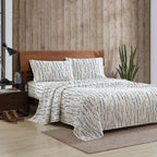 Eddie Bauer - Twin Sheets, Cotton Flannel Bedding Set, Brushed For Extra Softness, Cozy Home Decor (Ski Line White, Twin)