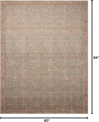 Loloi Angela Rose Aubrey Collection AUB-04 Blue/Terracotta 5'-0" x 7'-0", .19" Pile Height, Area Rug