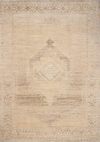 Loloi Chris Loves Julia Palma Collection PLM-07 Wheat/Taupe 2'-3" x 3'-10" Fringe Accent Rug Vintage Style Boho Living Room Bedroom Carpet
