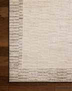 Loloi Chris Loves Julia Calvin Collection CLV-04 Ivory/Pebble 2'-7" x 7'-6" Runner Rug Checkered Neutral Soft Living Room Bedroom Carpet