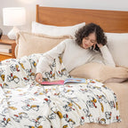 Berkshire Blanket Peanuts® VelvetLoft® Cute Character Snoopy Plush Blanket,Peanuts Red Baron,Twin 60 in x 90 in (Official Peanuts® Product)