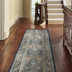 RUGGABLE x Morris & Co Machine Washable Area Rug – Honeysuckle & Tulip Blue 8x10, Stain-Resistant, Non-Slip – Large Rugs for Living Room, Bedroom, Hallway, Entryway & Office–with Cushioned Pad