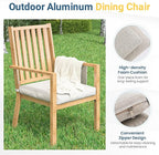 Wisteria Lane Aluminum Patio Dining Sets, 3 Pieces Patio Table Set, Outdoor Dining Table with 2 Bench, Outdoor Patio Dining Furniture Set with Removable Cushion for Lawn, Garden, Backyard, Brown