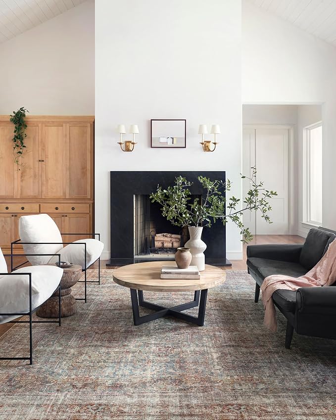 Loloi Chris Loves Julia Jules Collection JUL-05 Lagoon/Brick 2'-3'' x 3'-9'', .13" Pile Height, Accent Rug